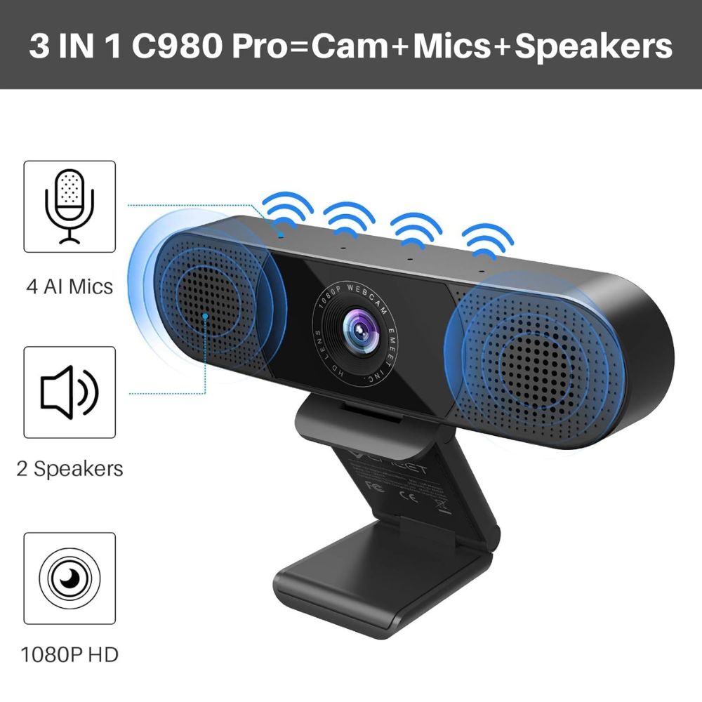 EMEET C980 Pro 3 in 1 1080P Webcam