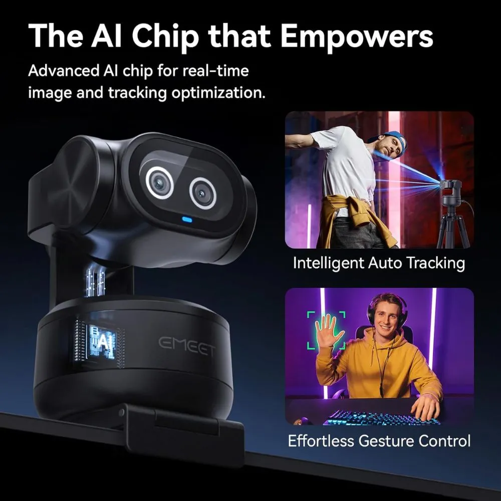 EMEET PIXY Dual-Camera AI-Powered PTZ 4K Webcam