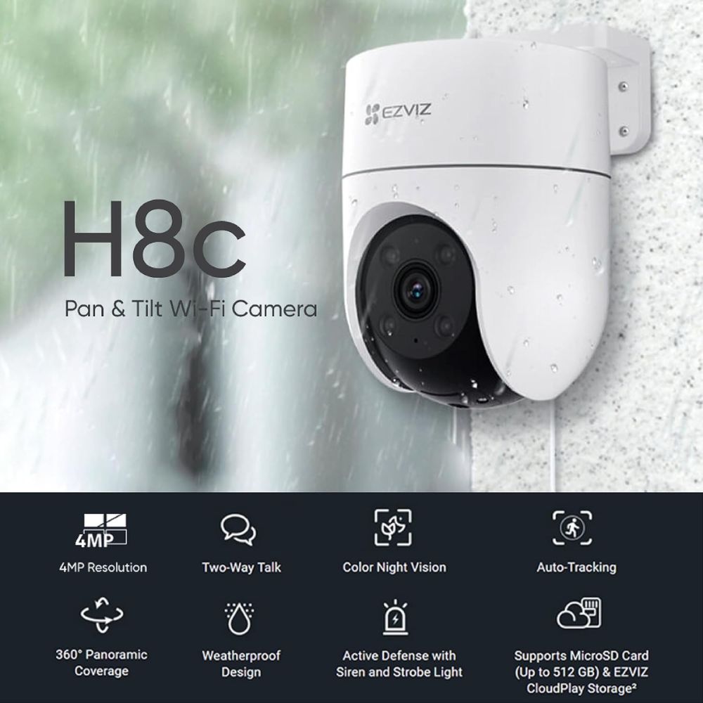 Ezviz H8c 2K Pan & Tilt Wi-Fi Camera