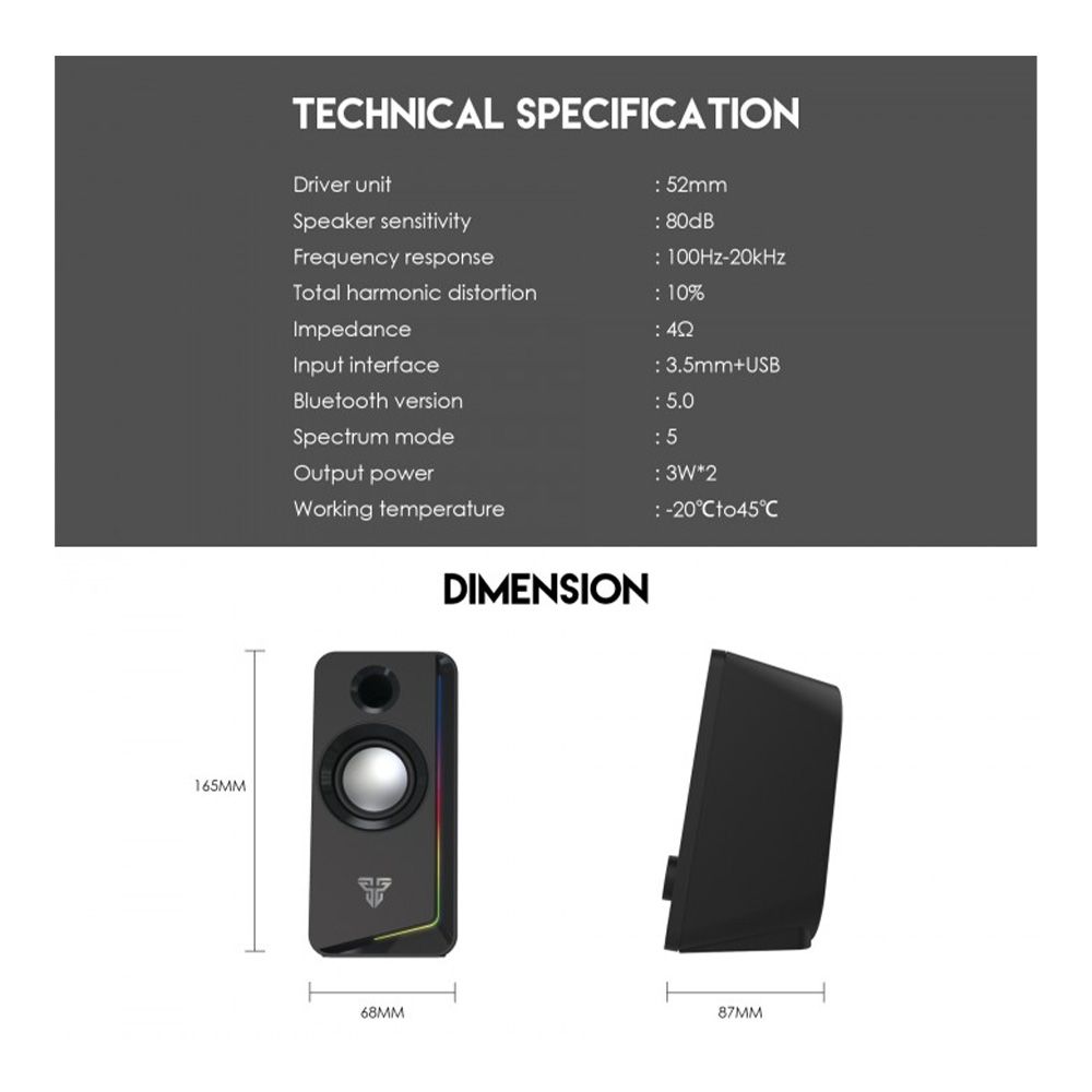 Fantech GS302 ALEGRO Bluetooth & Wired RGB Gaming & Music Speaker
