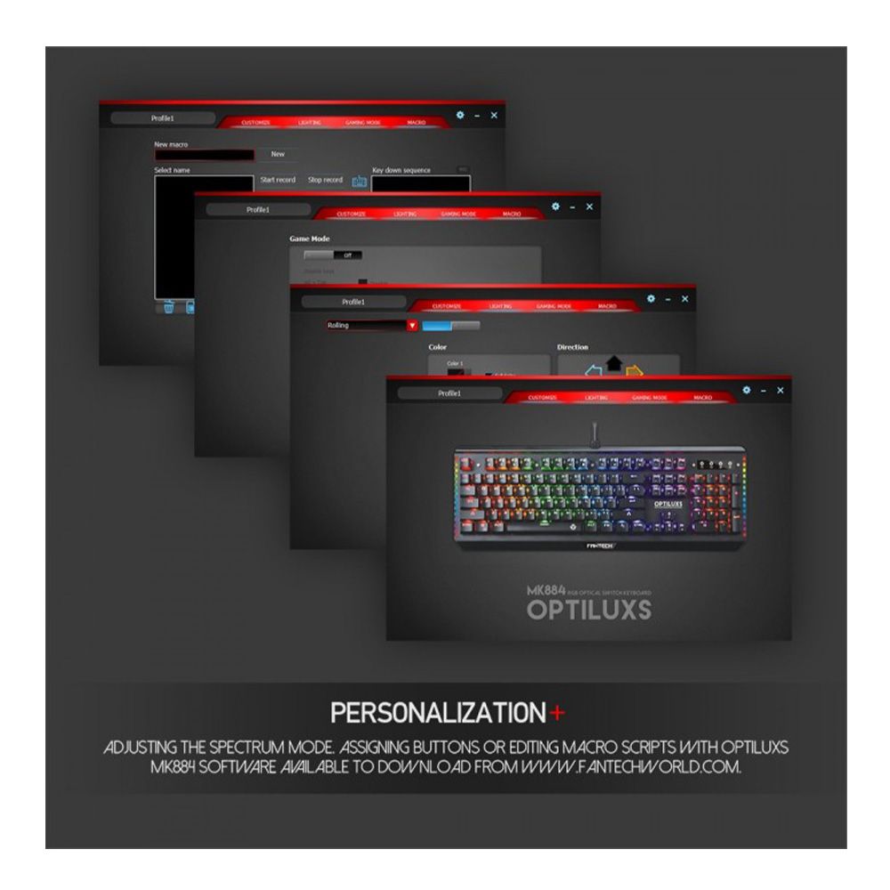 Fantech MK884 Optiluxs RGB Optical Mechanical Gaming Keyboard