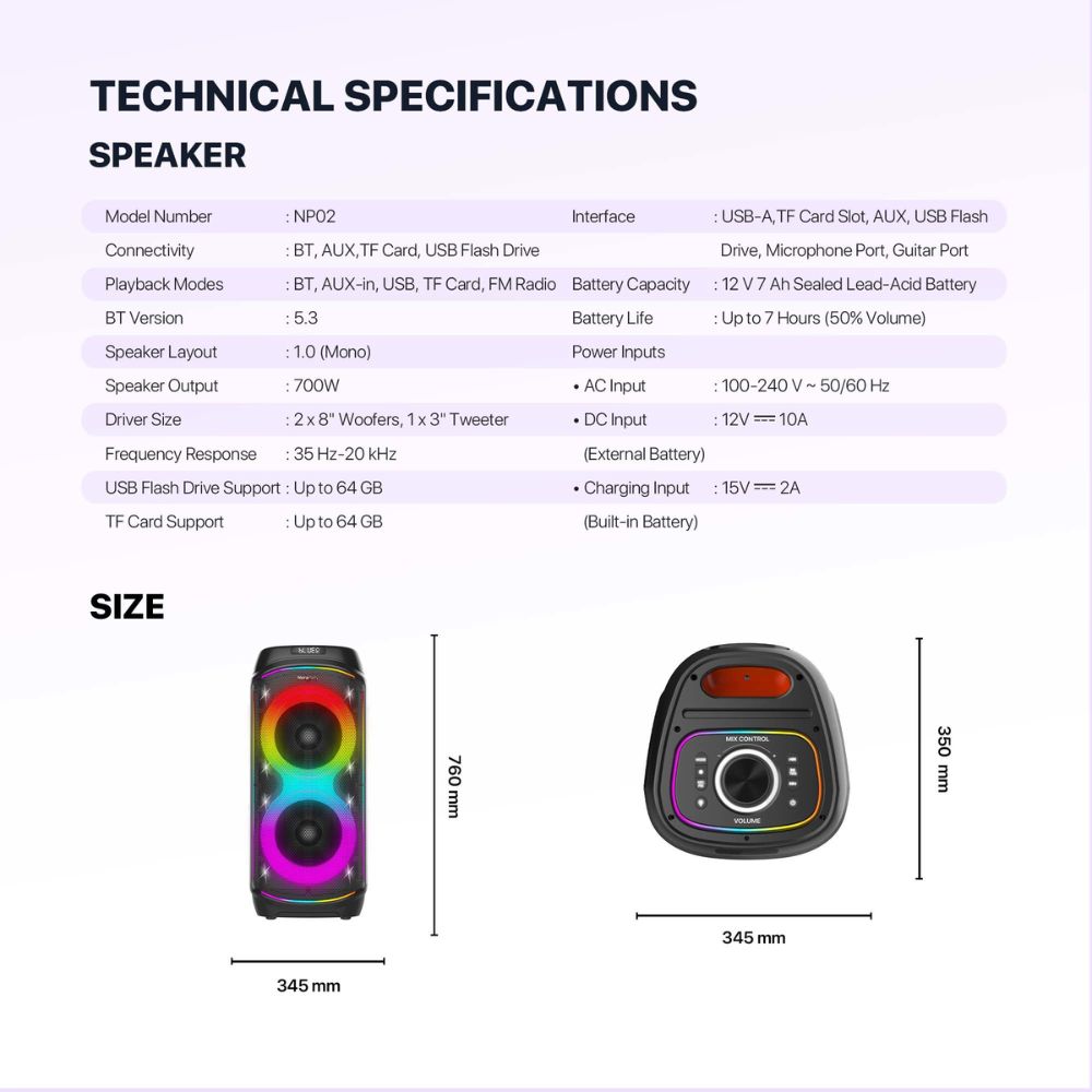 Fantech NeraParty NP02 Wireless Party Speaker