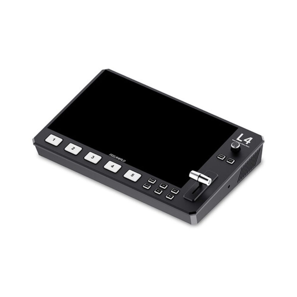 FeelWorld L4 HDMI Livestream Switcher with 10.1″ LCD Monitor