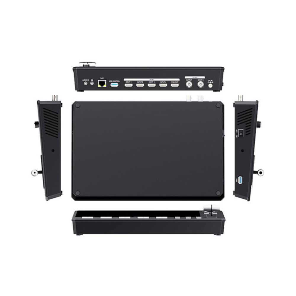 FeelWorld L4 HDMI Livestream Switcher with 10.1″ LCD Monitor