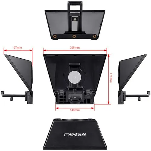 FeelWorld Portable Teleprompter for Smartphone/Tablet/DSLR Camera