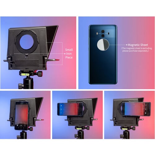 FeelWorld Portable Teleprompter for Smartphone/Tablet/DSLR Camera