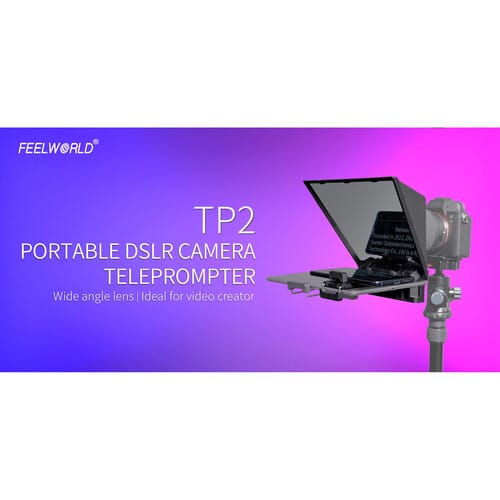 FeelWorld Portable Teleprompter for Smartphone/Tablet/DSLR Camera