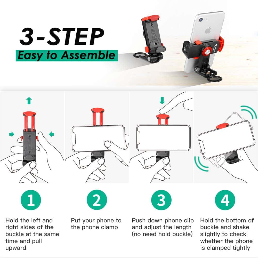 Fotopro SJ-86 M+ Phone Tripod Mount,Phone Clamp