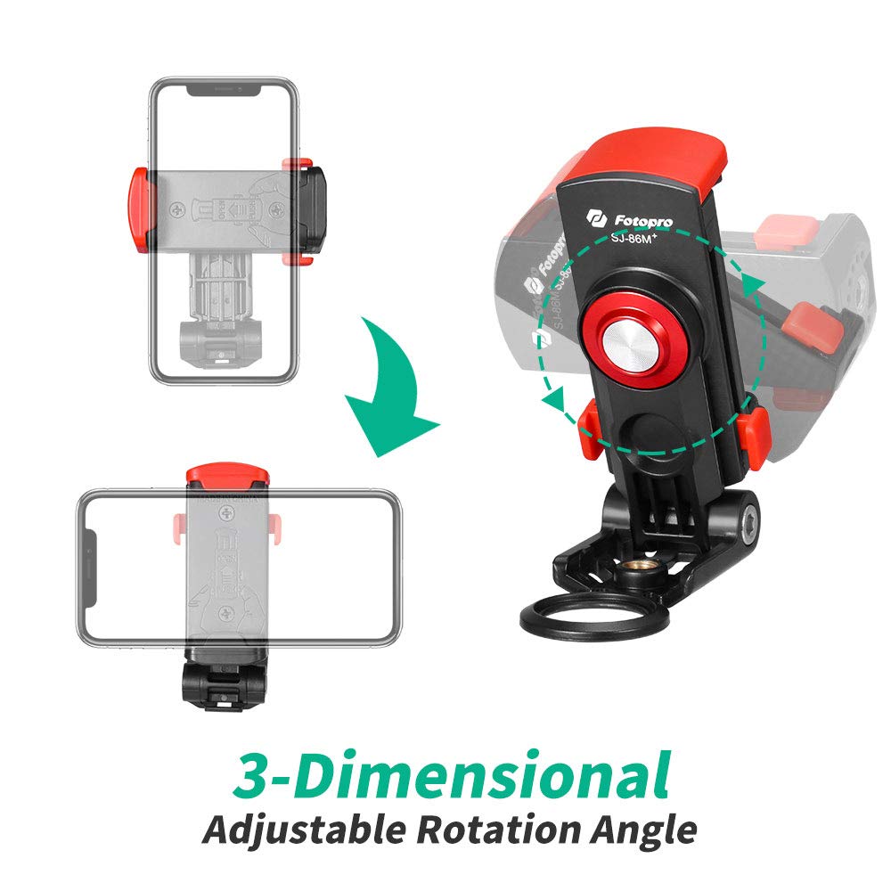 Fotopro SJ-86 M+ Phone Tripod Mount,Phone Clamp
