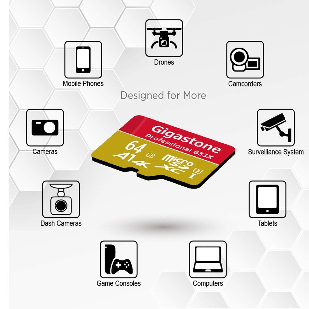 Gigastone 64GB Micro SDXC UHS-I U3 Memory Card 4K UHD