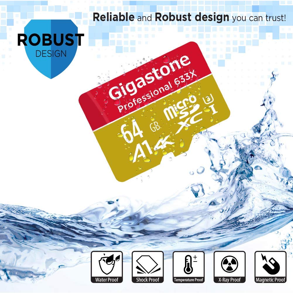 Gigastone 64GB Micro SDXC UHS-I U3 Memory Card 4K UHD