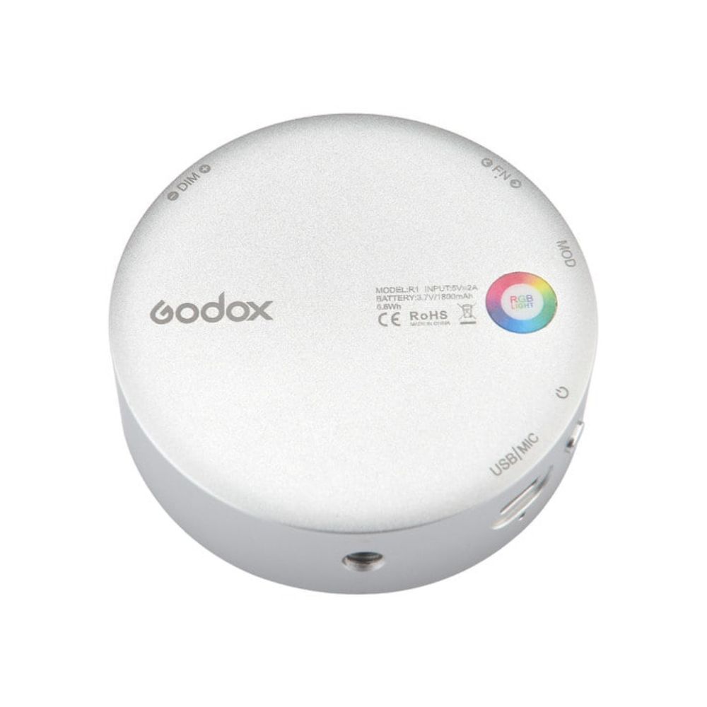 Godox Round Mini RGB LED Magnetic Light (Silver)