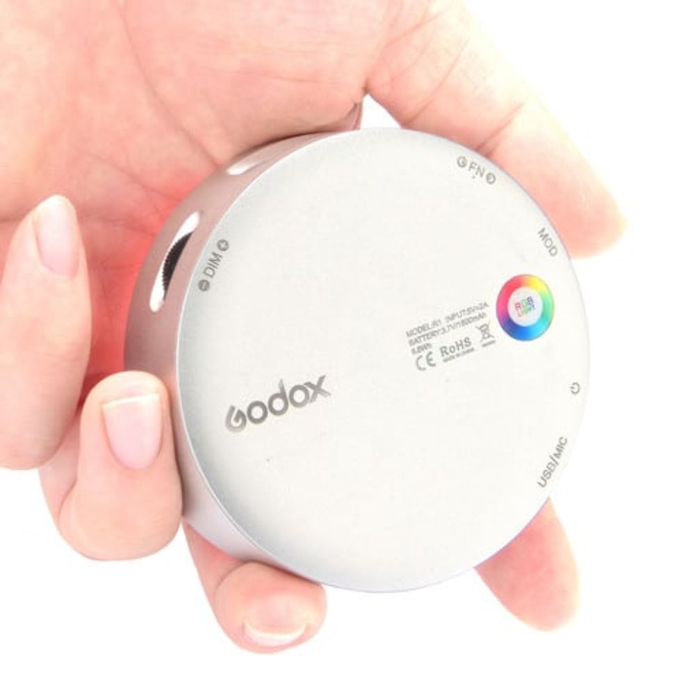 Godox Round Mini RGB LED Magnetic Light (Silver)
