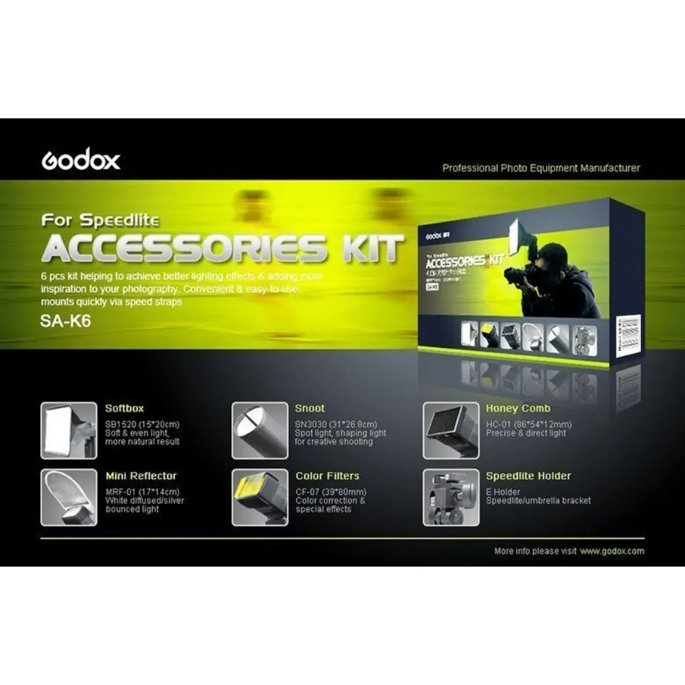 Godox SA-K6 6 in 1 Speedlight Speedlite Accessories Set