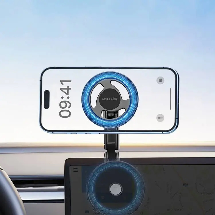 Green Lion Foldable Magnetic Car Mount – Black