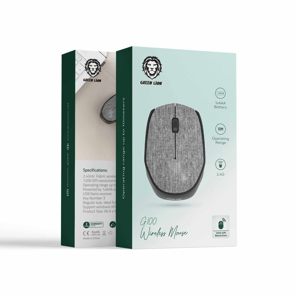 Green Lion G100 Wireless Mouse – Gray