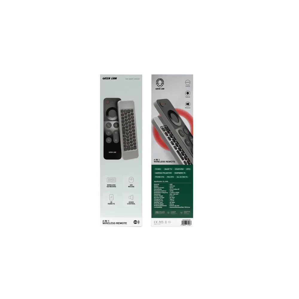 Green Lion 4-in-1 Wireless Remote With Keyboard – Black
