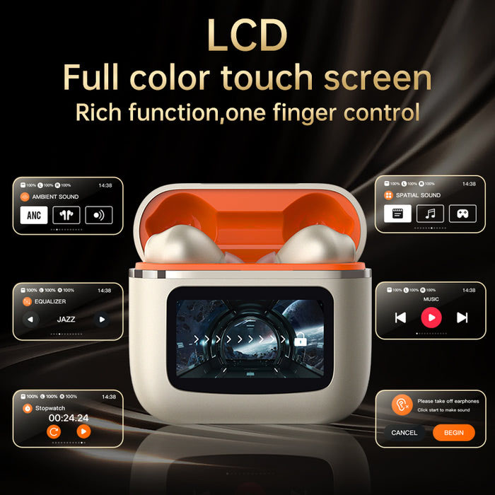 Green Lion Touchwave ANC Wireless Earbuds With LCD Touch Screen