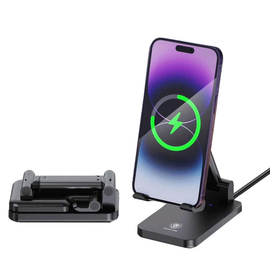 Green Lion Foldable Wireless Charging Stand (15W Power Output)
