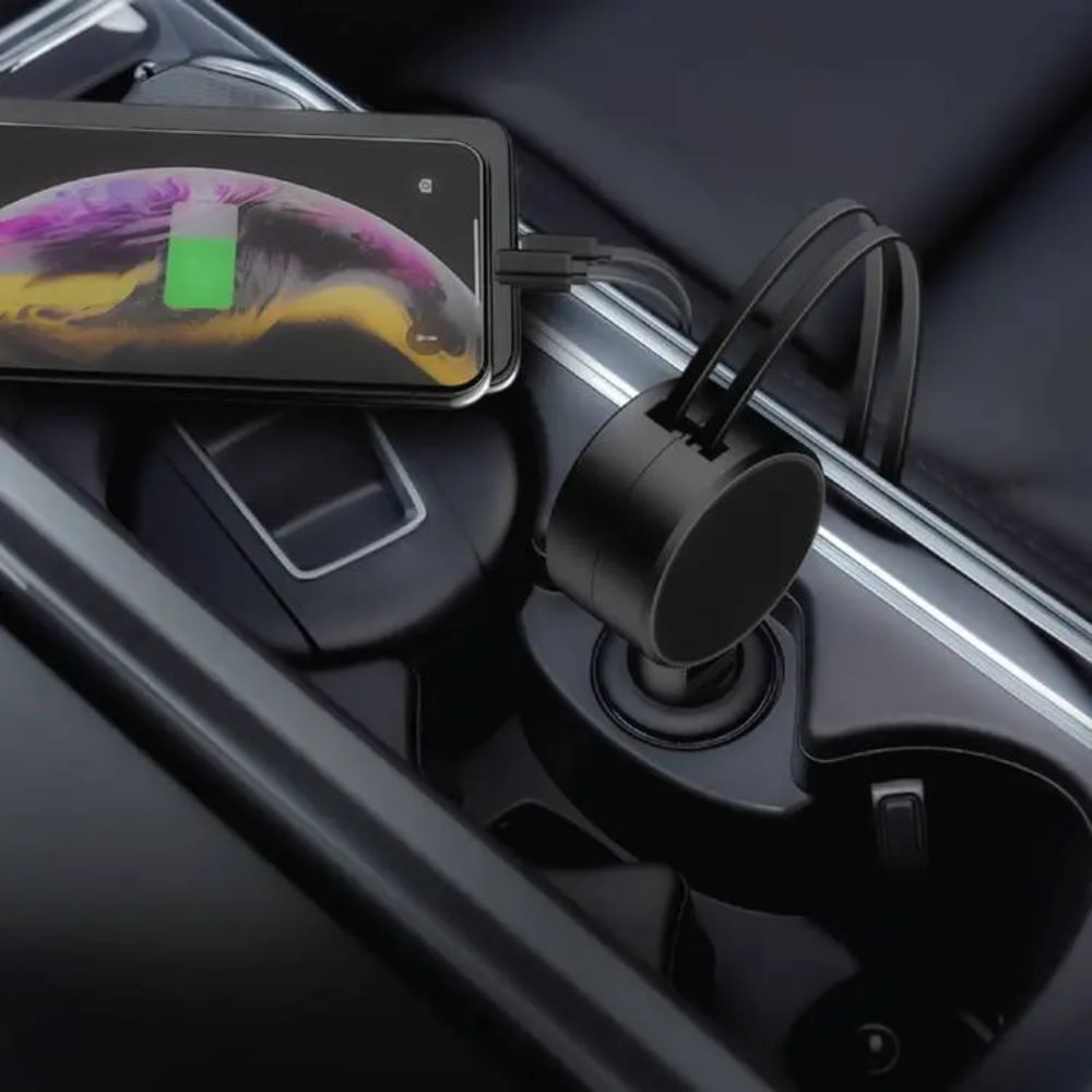 Green Lion Telescopic 50W Car Charger – Black