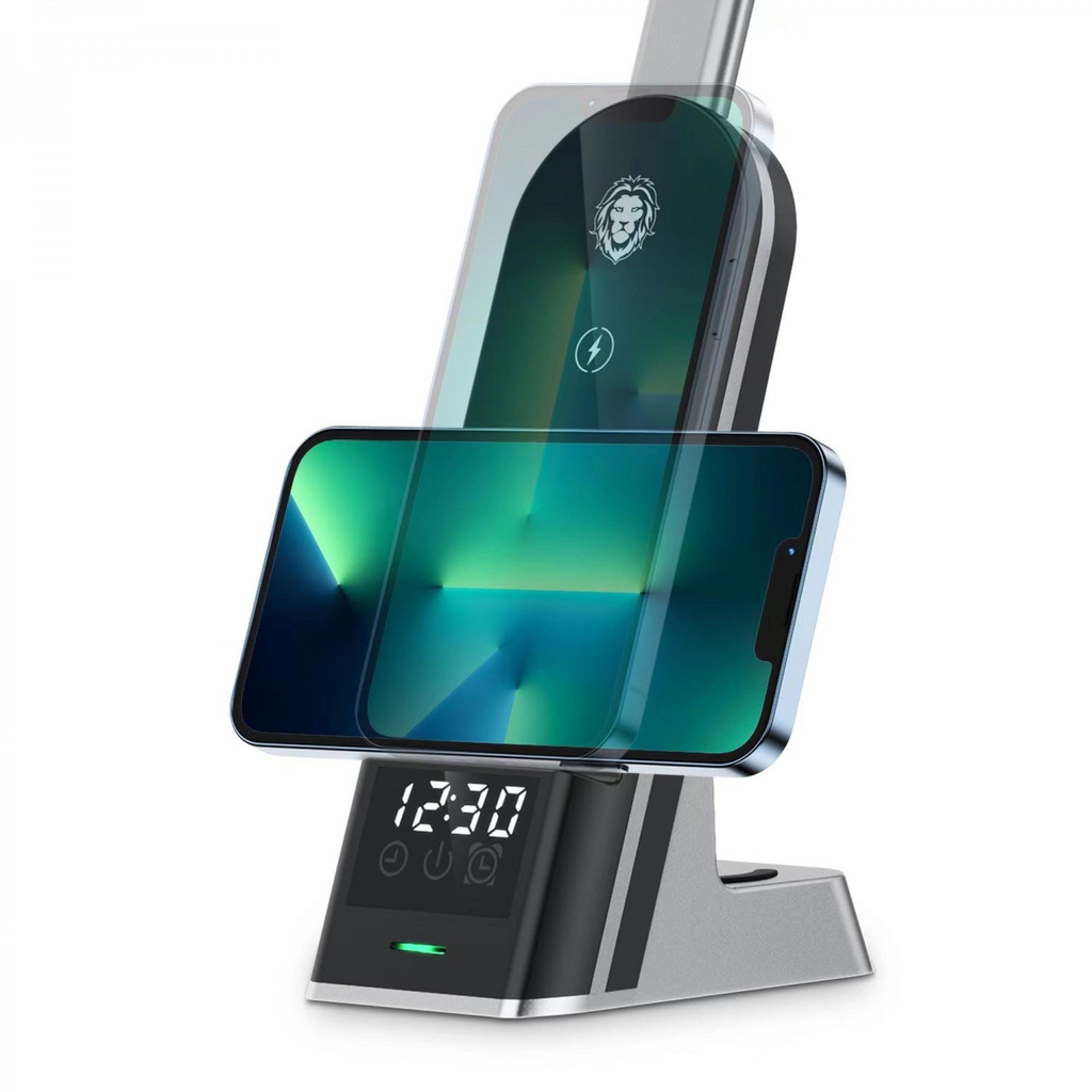Green Lion 7 in 1 Dual Coil Max Wireless Charger 15W – Black