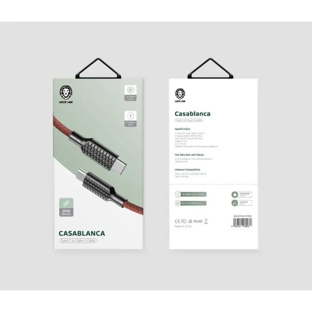 Green Lion Casablanca Type-C To Type-C Cable – Brown