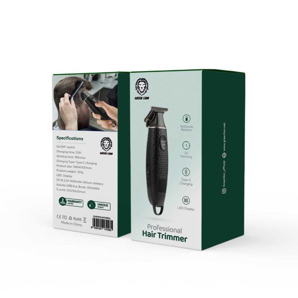 Green Lion Professional Hair Trimmer 1400mAh – Black
