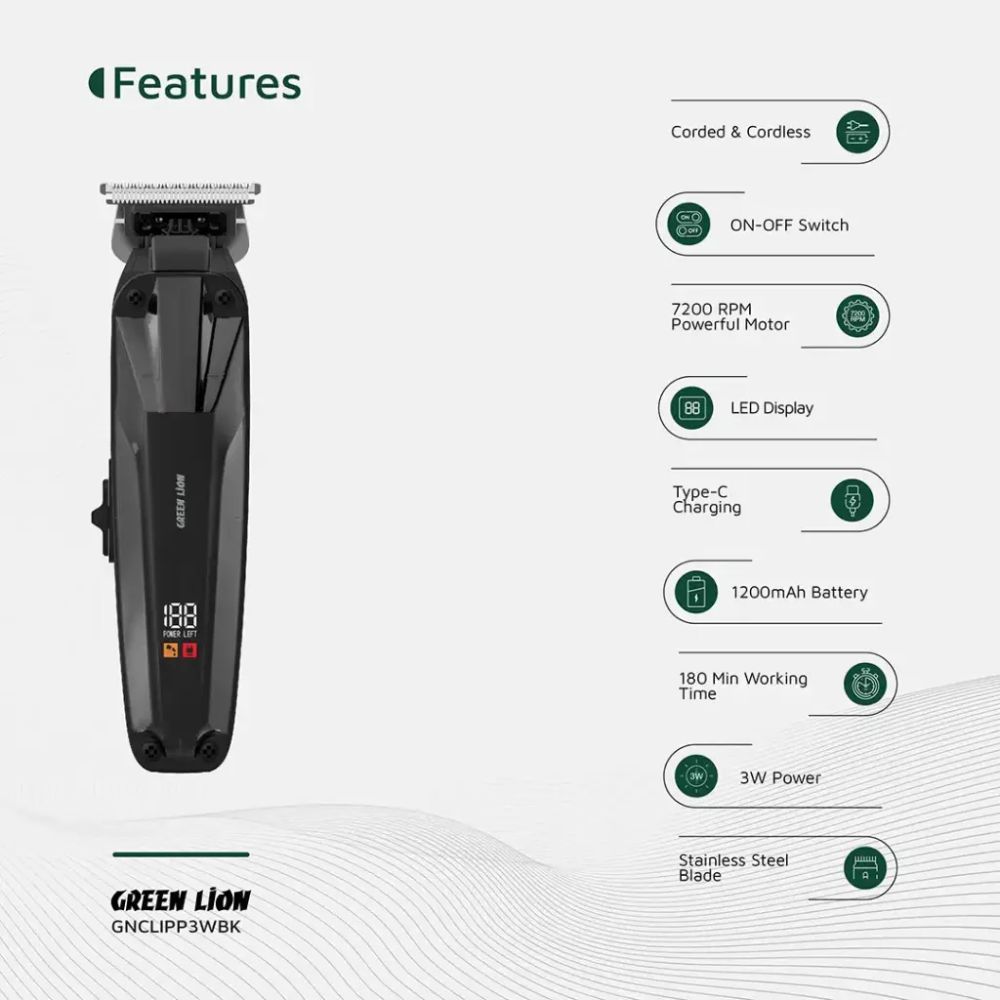 Green Lion Clip Master Professional Hair Clipper