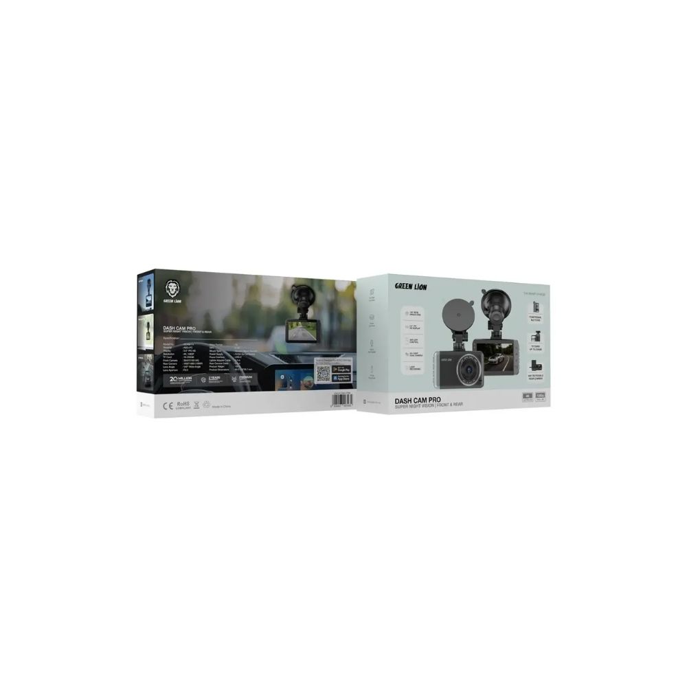 Green Lion Dash Cam Pro Front and Rear – Black