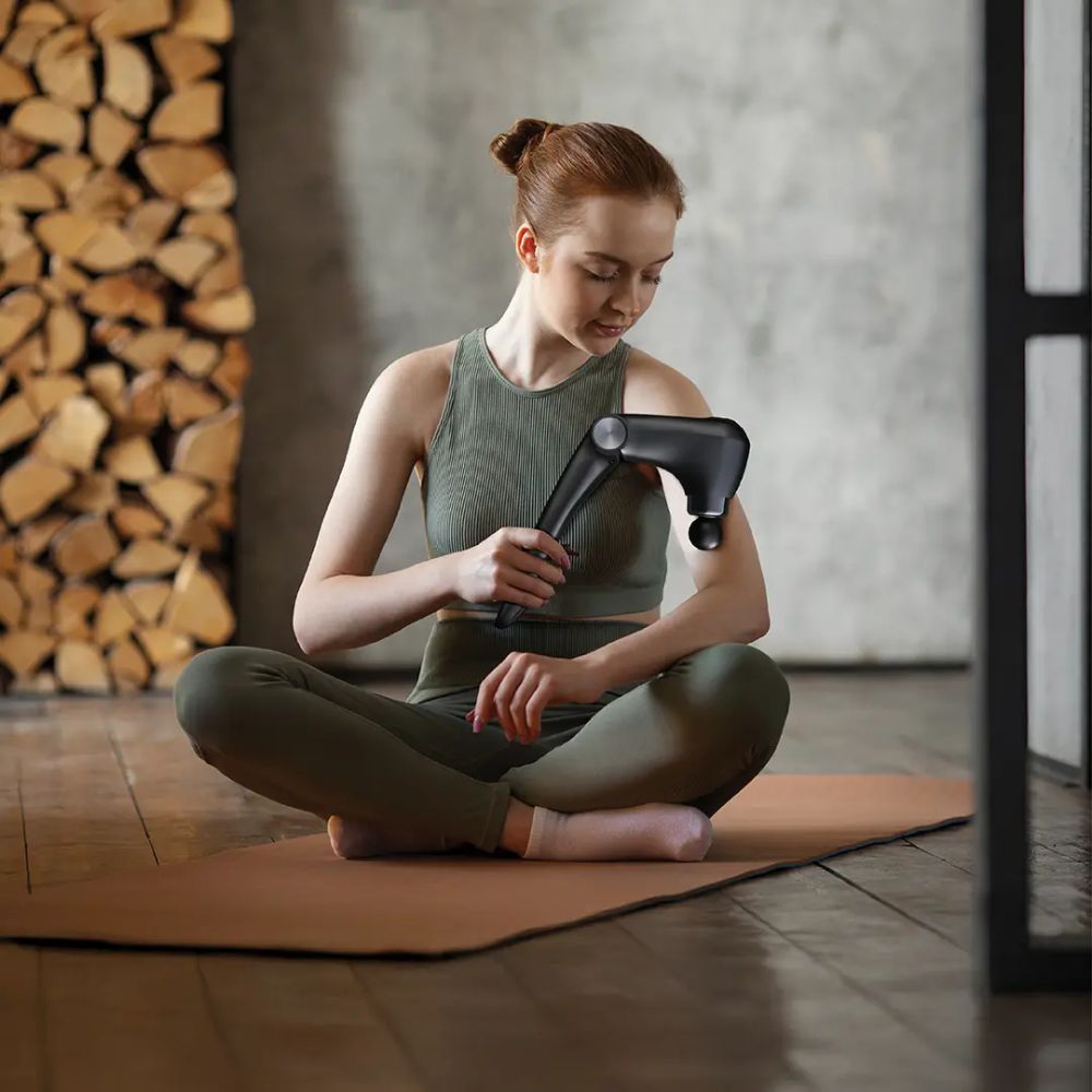 Green Lion Foldable Massage Gun with Long Handle – Black