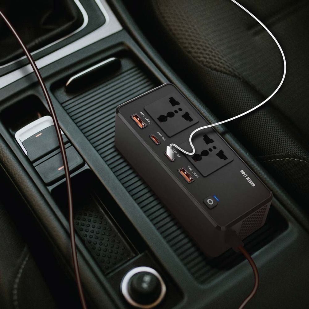 Green Lion GC-200 Car Inverter – Black