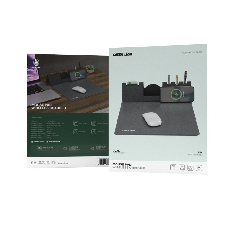 Green Lion Mouse Pad Wireless Charger
