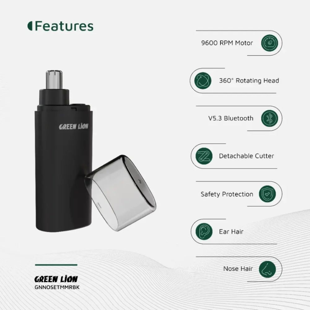 Green Lion Nose Pro Nose and Ear Trimmer – Black