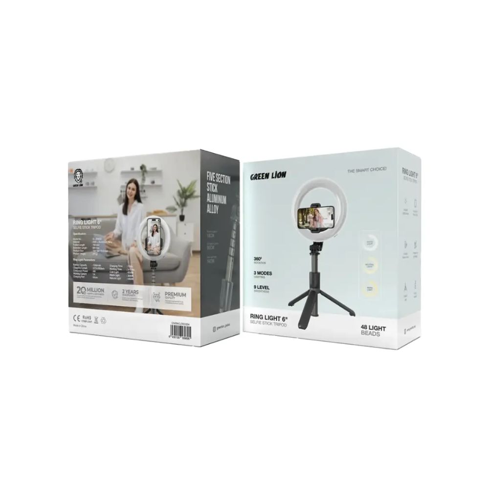 Green Lion Ring Light 6″ Selfie Stick