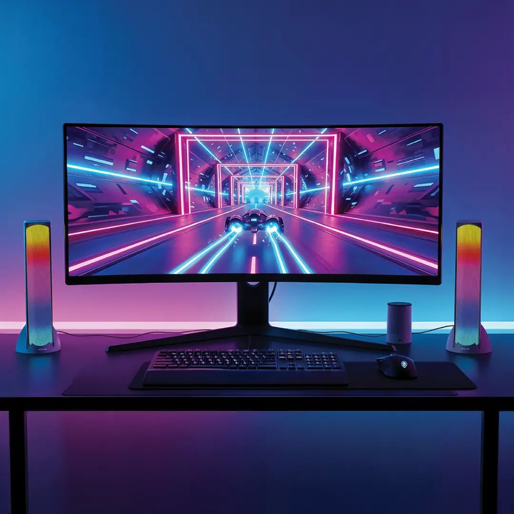 Green Lion Soundray Gaming Speakers – White