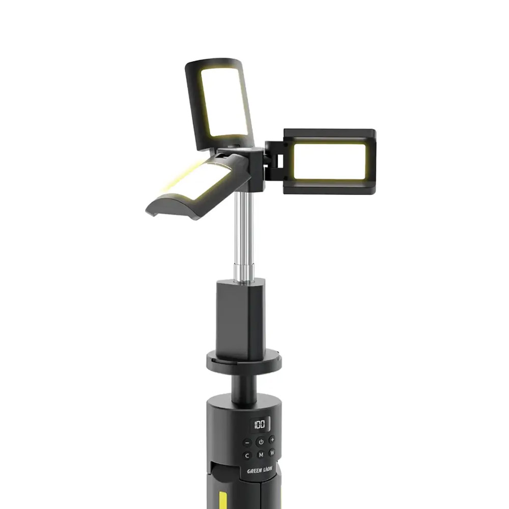 Green Lion Trio Beam Tripod Camping Light – Black
