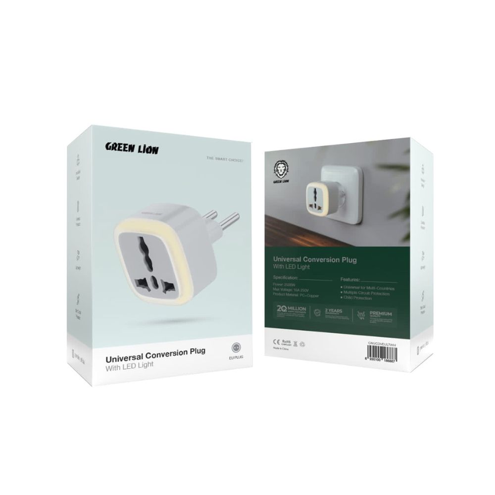 Green Lion Universal Conversion Plug with LED light