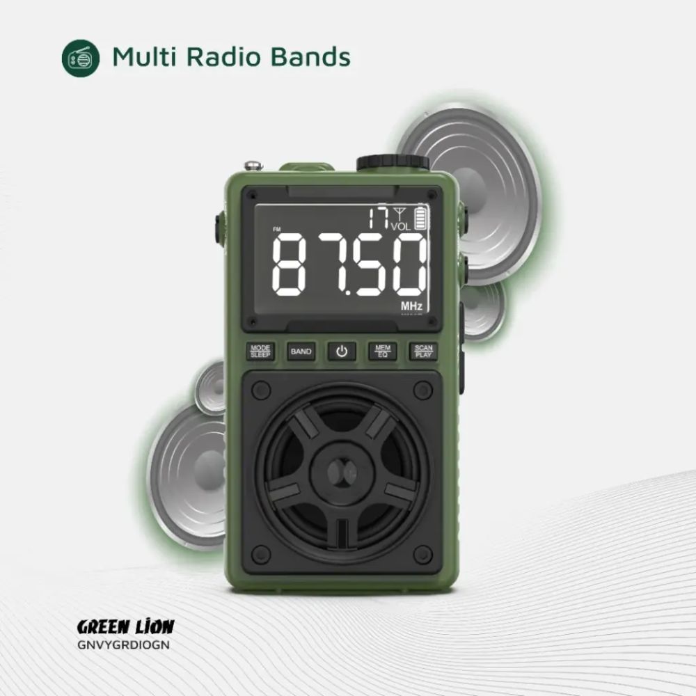 Green Lion Voyager Portable Radio | Flash Light | Speaker – Green