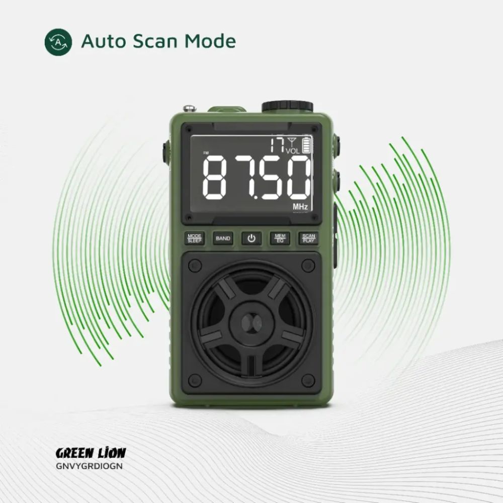 Green Lion Voyager Portable Radio | Flash Light | Speaker – Green