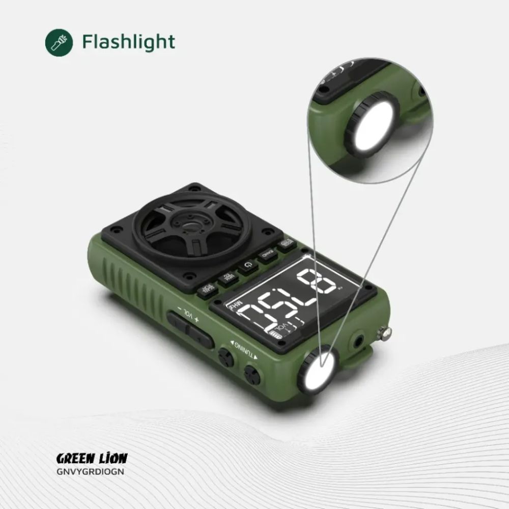 Green Lion Voyager Portable Radio | Flash Light | Speaker – Green