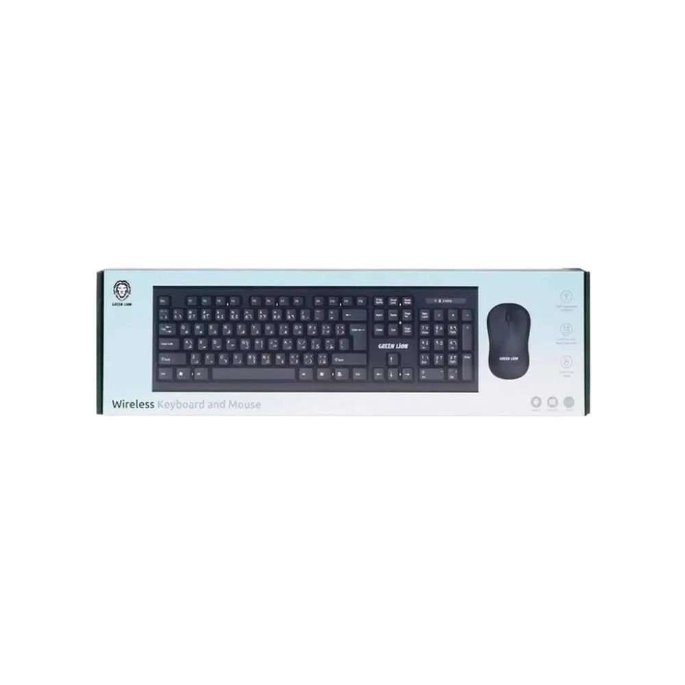 Green Lion Wireless Keyboard And Mouse – Black