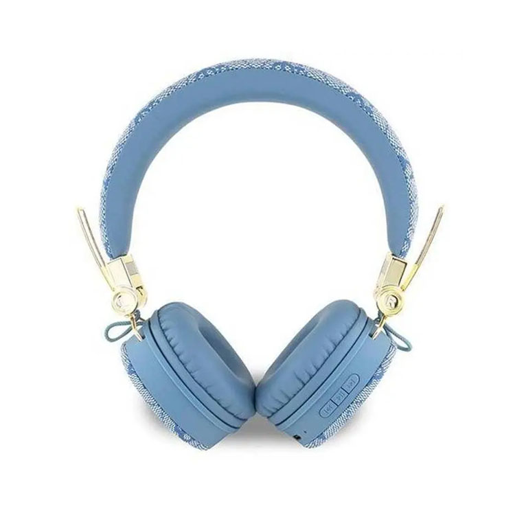 Guess Wireless Headphones 4G PU Leather with Metal Logo – Blue
