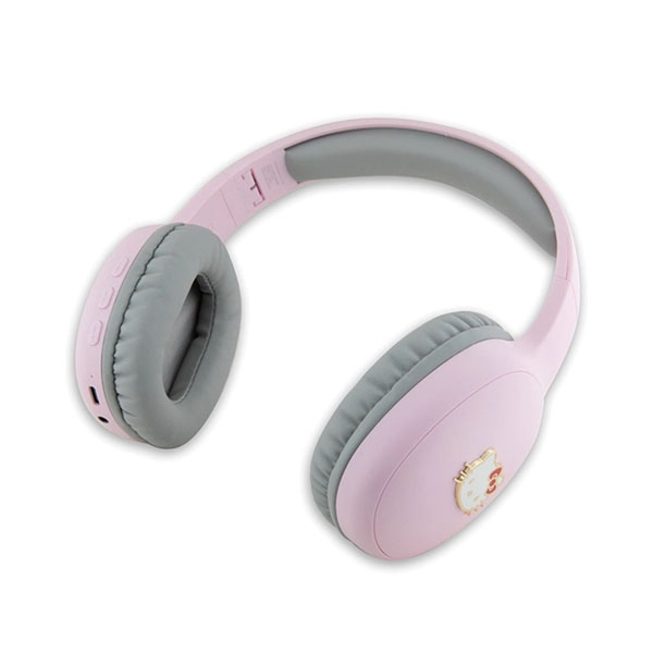 Hello Kitty Metal Logo Bluetooth on-ear headphones – pink