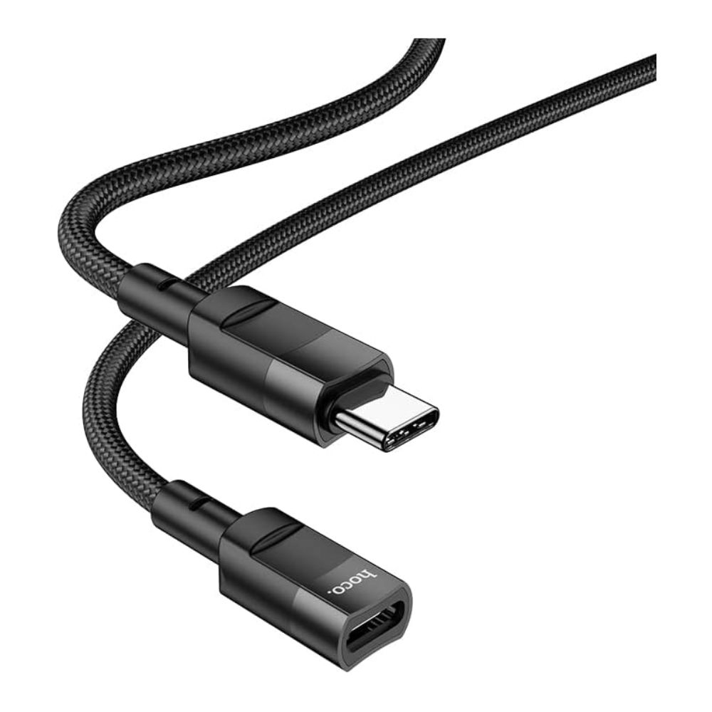 Hoco U107 Type-C Male to Type-C Female USB 2.0 Extension Cable, 1.2 m Length, Black