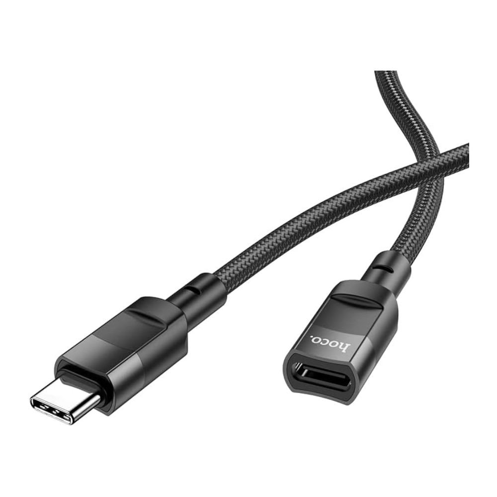 Hoco U107 Type-C Male to Type-C Female USB 2.0 Extension Cable, 1.2 m Length, Black