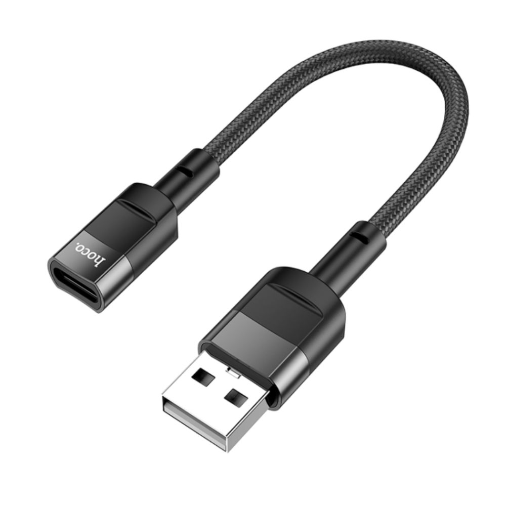 Hoco U107 USB Male to Type-C Female Adapter Cable -10cm