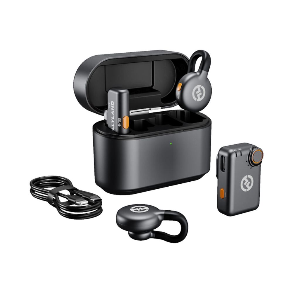 Hollyland LARK M2S Combo 2-Person Wireless Microphone System for Cameras and Mobile Devices (2.4 GHz, Space Gray)