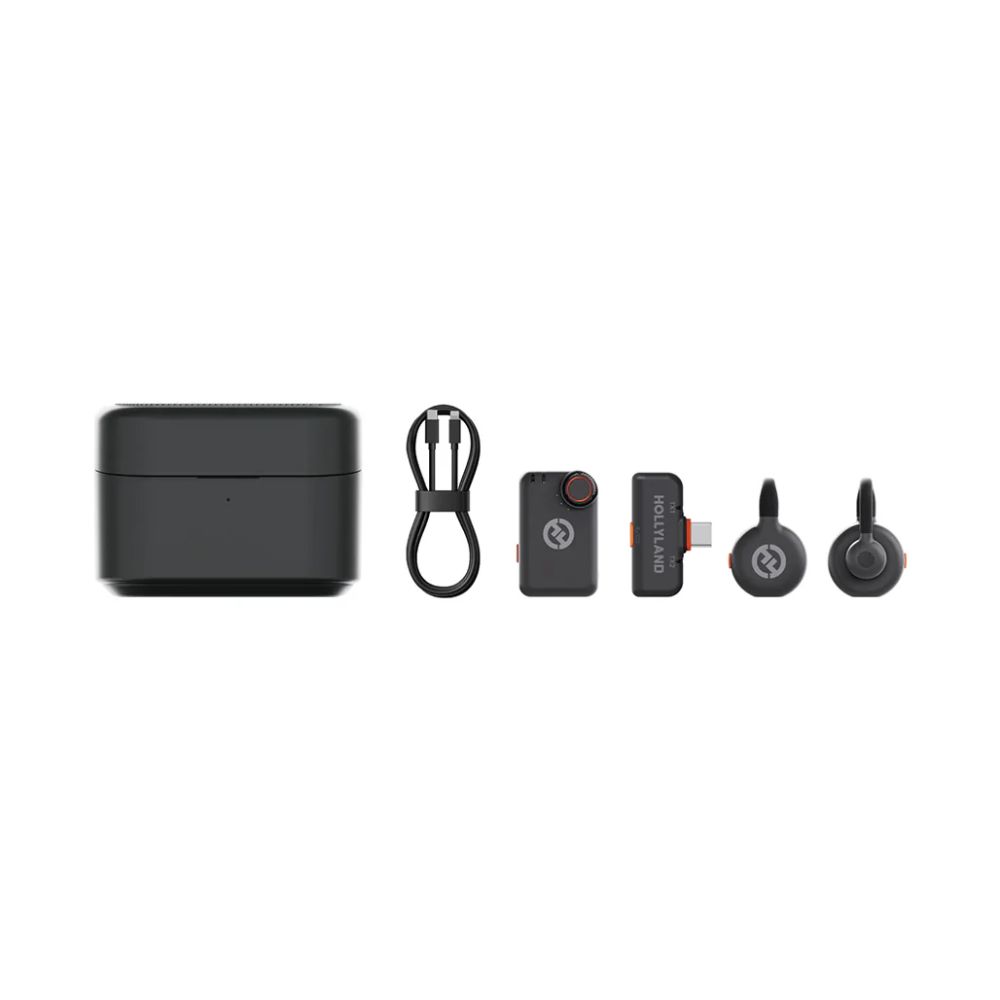 Hollyland LARK M2S Combo 2-Person Wireless Microphone System for Cameras and Mobile Devices (2.4 GHz, Space Gray)