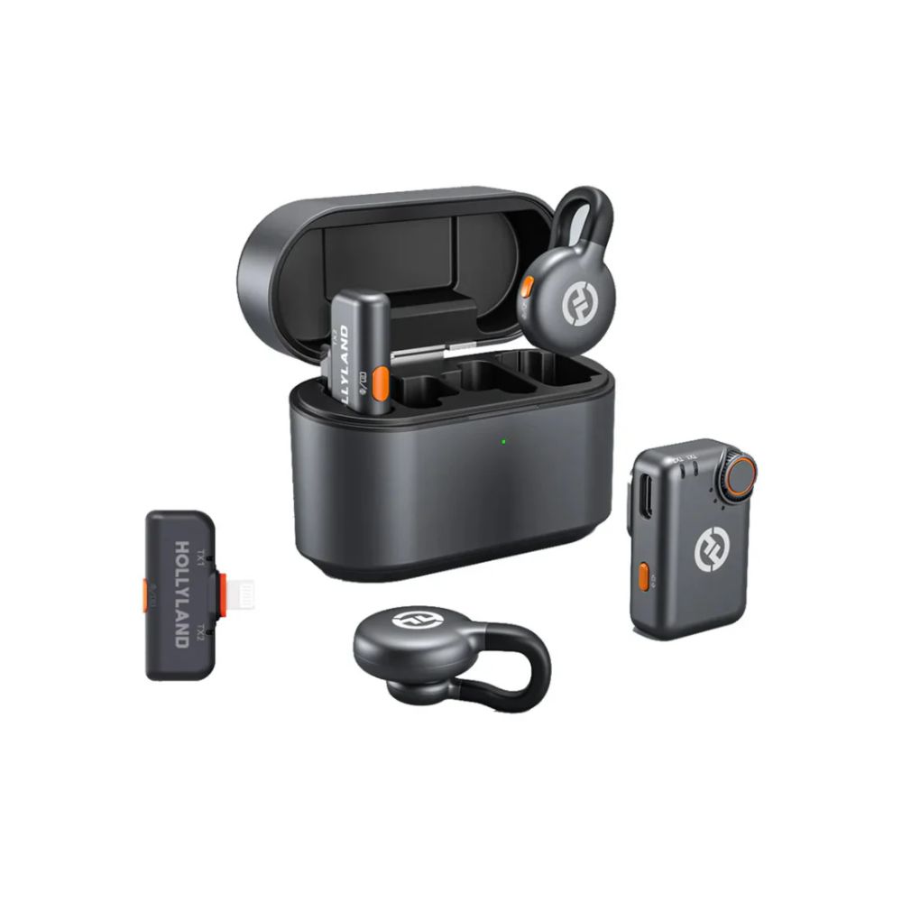 Hollyland LARK M2S Ultimate Combo 2-Person Wireless Microphone System for Cameras and Mobile Devices (2.4 GHz, Space Gray)