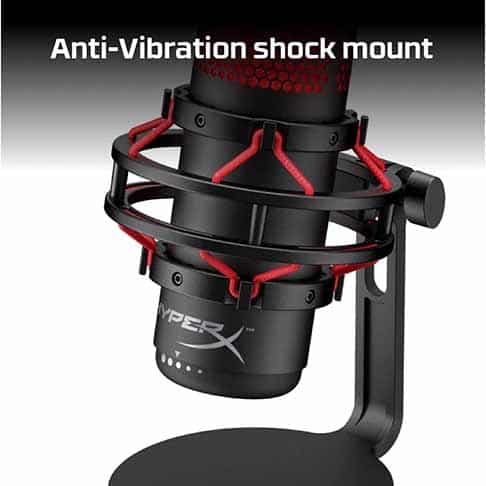 HyperX QuadCast – USB Condenser Gaming Microphone, Anti-Vibration Shock Mount,